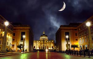 church in the vatican at night