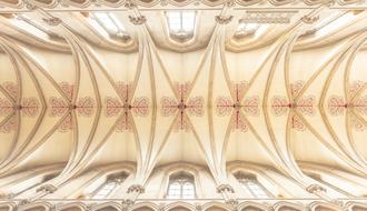 geometric patterns on the ceiling in the cathedral