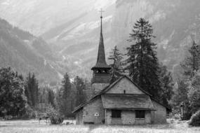 monochrome photo of Chapel Church Mountains
