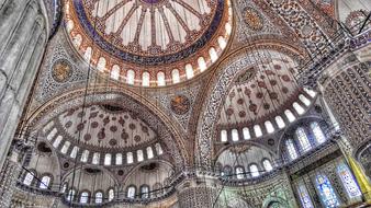 beautiful Ceiling Blue Mosque Istanbul