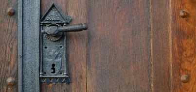 wrought iron handle on Old Church Door