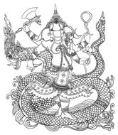 Ganesha, hindu God of New Beginnings, Success and Wisdom, Remover of Obstacles, drawing