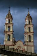 Religious Church Architecture at cloudy sky