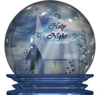 snow globel with Holy night