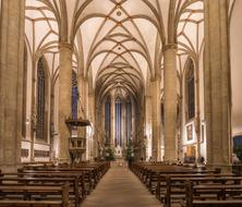 benches beneath Church vault