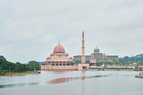 distant view of the crystal mosque in malaysia