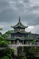 Jiaxiu Pavilion at cloudy sky, Chinachina, Guiyang