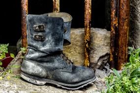 sculpture of an old boot