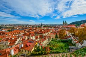 panoramic view of Prague on a clear day