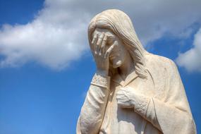 Summer Blue sky and Jesus statue