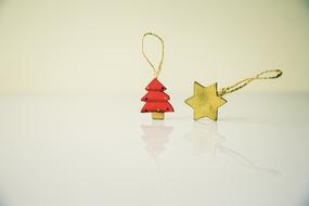Christmas decorations in the shape of spruce and star