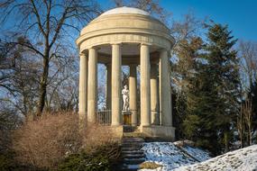 gazebo in the winter park Worlitzer Park, Germany