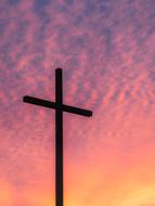 cross in pink twilight