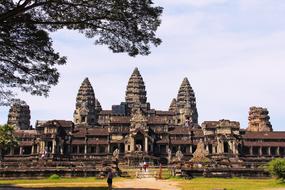 Amazing ruin of Angkor Wat Temple complex, cambodia, siem reap