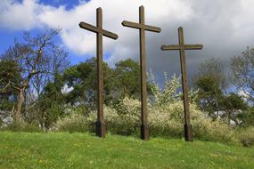 three crosses outside