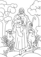 painted Jesus as a shepherd