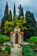 small chapel in cyprus on a cloudy day