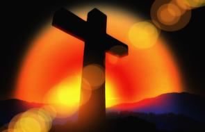 cross jesus wood drawing