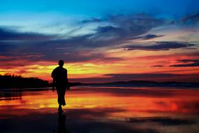 Buddhism Monk red sunset