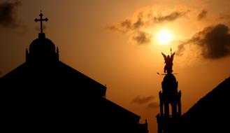 Silhouette Dawn church