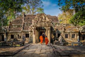 Angkor Wat Cambodia and monks