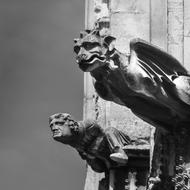 Gargoyle Sculpture black and white