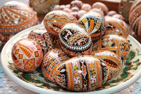 Ukrainian ornament on easter eggs