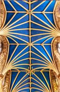 blue and golden cathedral ceiling