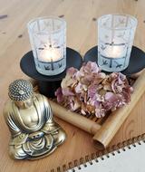 Buddha Candles and Flowers