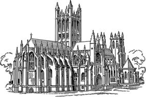 gothic drawing of christian church building