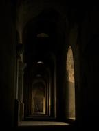 long dark passage in the old church