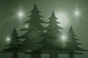 trees silhouettes advent drawing
