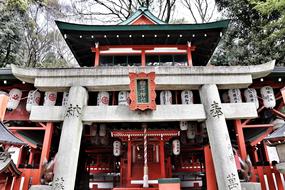 red white Shrine Building