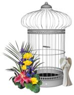 bird cage yellow flower