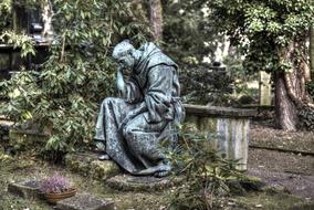 Monk Statue cemetery