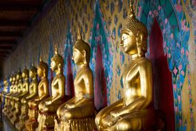 Buddha gold statuettes in Bangkok