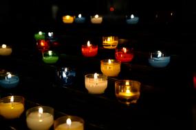 colorful candles in the dark as a tradition