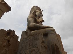 Statue Of Ramesses II at clouds, Egypt, luxor