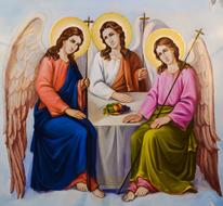 image of angels on the ceiling in the russian church in cyprus