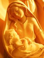 Maria Jesus Statue orange