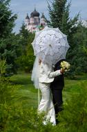 ravishing Umbrella White Wedding