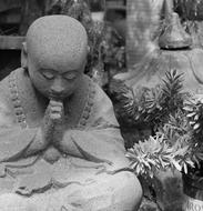 monochrome picture of Buddhism Statue