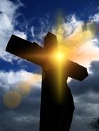 Cross Jesus Wood and sun