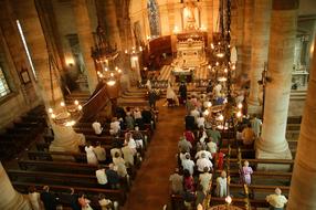 people at wedding in church