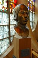 head of jeanne d'arc as a brass sculpture