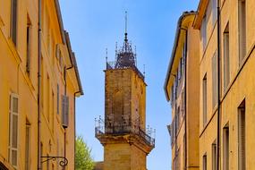 street with yellow facades in Aix-en-Provence