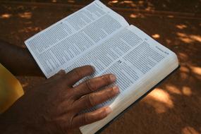 Hand Bible open