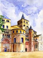 architecture germany trier church drawing