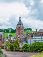 delightful Old brick church in village, uk, scotland