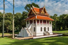 photo of a Buddhist temple in a park in Thailand